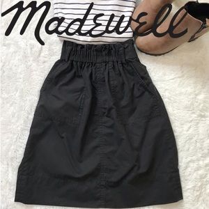 Madewell black paper bag midi skirt.